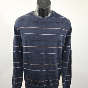 Banana Republic 100% Merino Wool Sweater Mens Large Blue Long Sleeve Pullover‎